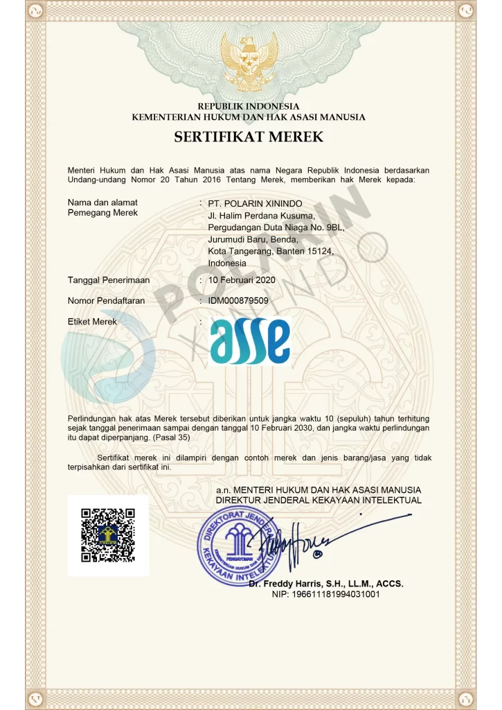 Sertifikat ASSE polarin.co.id